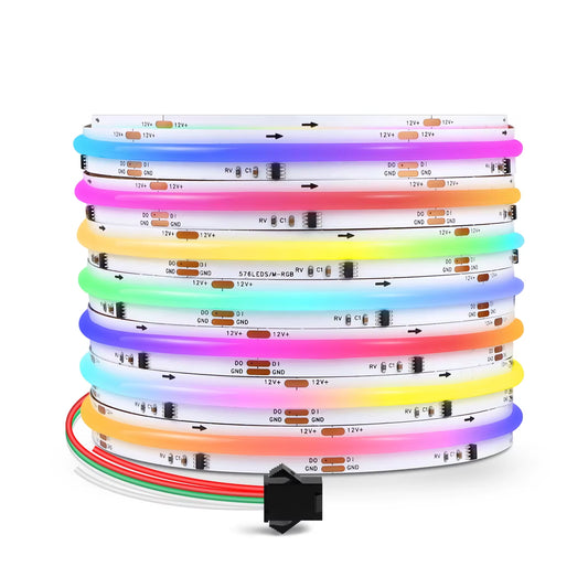 WS2811 Addressable SPI Dream Color LED Strip Light 576Leds/M FCOB RGBIC Flexible WS2812B COB Ribbon 10Mm 12V Led Lights RA90