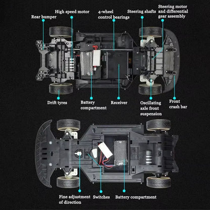 1:10 4Wd 70Km/H RC Drift Car Drifting Wheels Anti-Collision Off-Road High Speed Cars off Road 4×4 Toys Car with Battery