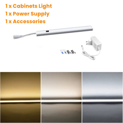 LED Hand Sweep Sensor Ultra Thin Bar Lights DC12V 30/40/50Cm Led Light Kitchen Closet Wardrobe Lamp Cabinet Aluminum Night Light