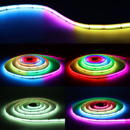 WS2811 Addressable SPI Dream Color LED Strip Light 576Leds/M FCOB RGBIC Flexible WS2812B COB Ribbon 10Mm 12V Led Lights RA90