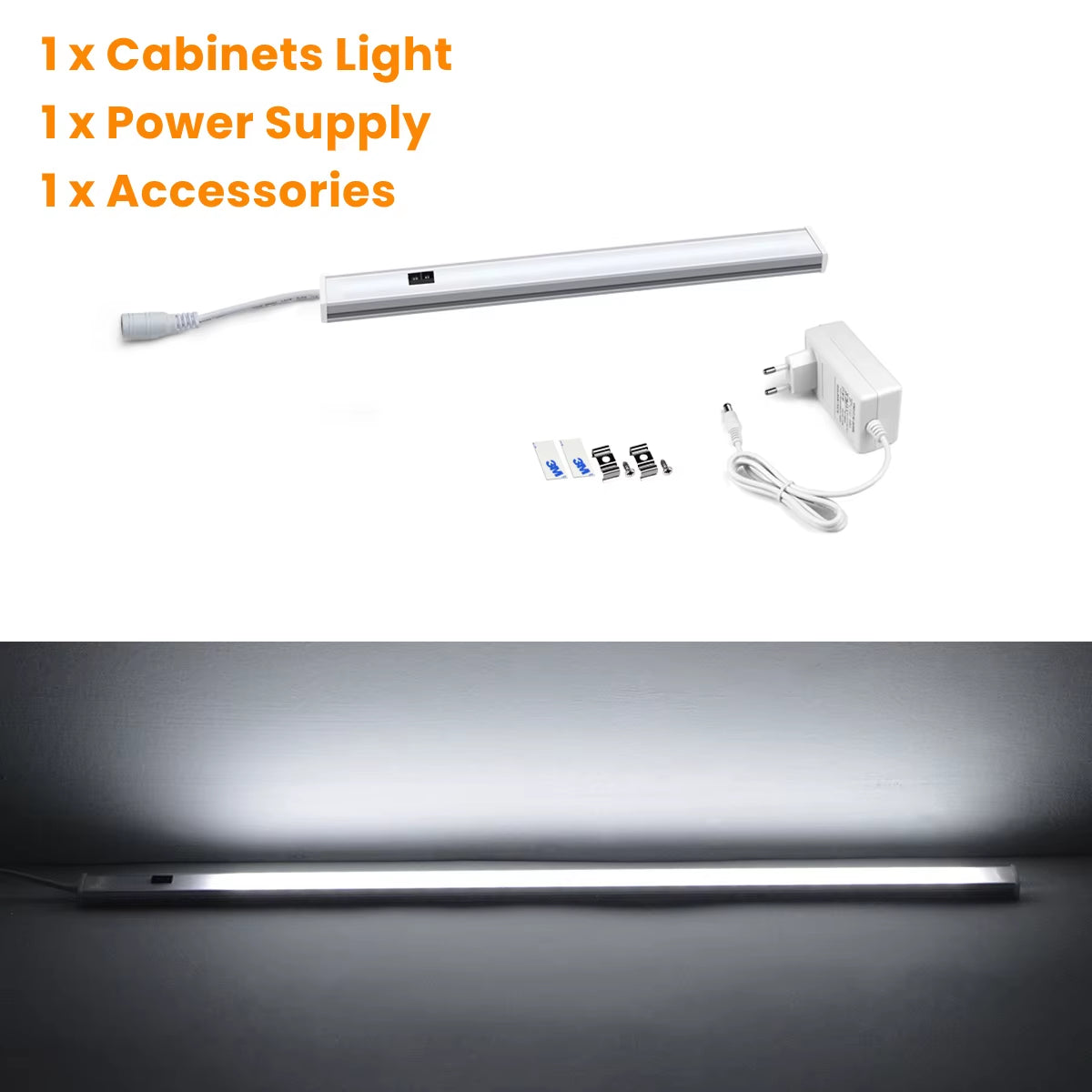 LED Hand Sweep Sensor Ultra Thin Bar Lights DC12V 30/40/50Cm Led Light Kitchen Closet Wardrobe Lamp Cabinet Aluminum Night Light
