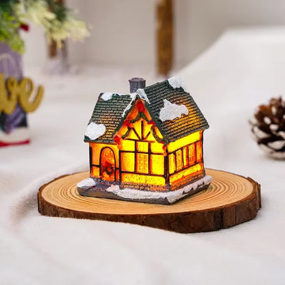 1~6Pcs 2025 Christmas Ornaments LED Night Light Luminous Castle Snow House Sculpture Xmas Decoration for Home New Year Navidad