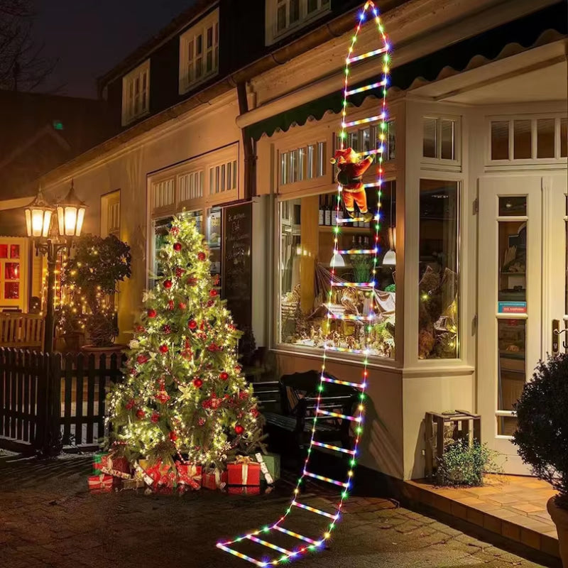 LED Christmas Decorations Fairy Lamp LED Ladder Lamp with Climbing Santa Claus Home Outdoor Christmas Light New Year Ornaments S