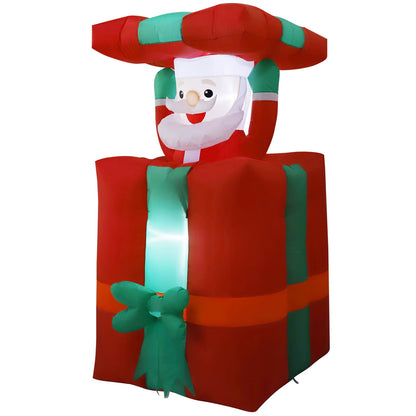 Up and down Pumping Inflatable Outdoor Santa Claus with Cover Gift Box 1.5M Blow up Christmas Decoration 2025 Party Yard Decor