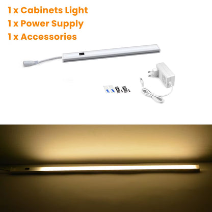 LED Hand Sweep Sensor Ultra Thin Bar Lights DC12V 30/40/50Cm Led Light Kitchen Closet Wardrobe Lamp Cabinet Aluminum Night Light
