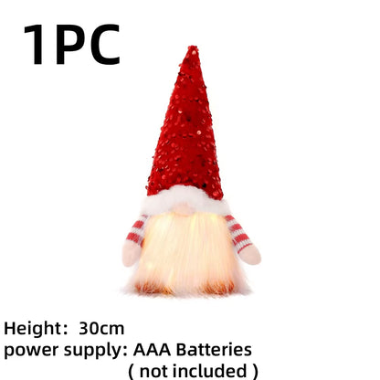 Adjustable Santa Claus Snowman Elk Doll Plush 40～60Cm Xmas Gift Christmas Tree Decorations Home Party Xmas Ornaments 1～3Pcs